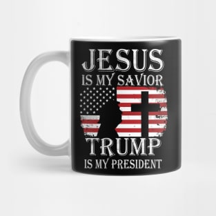 Vintage Jesus Is My Savior Trump Is My President Mug